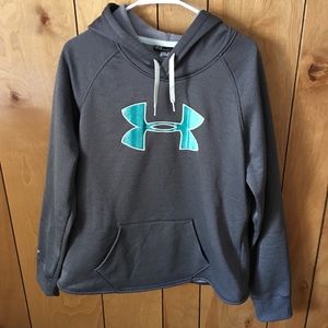 Gray and Teal Under Armour Sweatshirt sz L